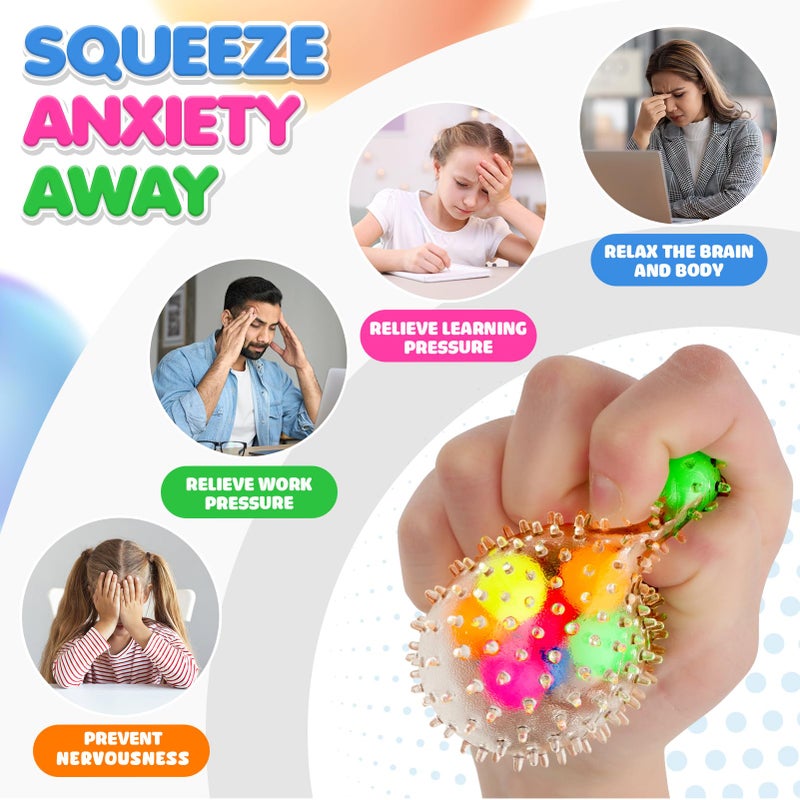 Lemostaar 6 Set Squishy Sensory Stress Squeezing Balls forAdults Best Calming Tool to Relieve Anxiety Vent Mood and Improve Focus Easter Basket Stuffers for Kids Goodie Bag Stuffers - Image 3