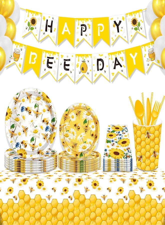 Lide Road 116 Ps Bee Party Supplies 16 Guests Bee Party Decorations Including Bee Party Paper Plates Dinner Plates Napkins Cups Set for Bee Party Decoration - Image 5