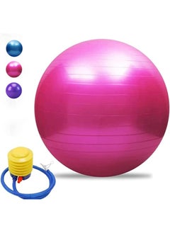 SKY-TOUCH Yoga Ball Anti-Burst, 65Cm Exercise Ball With Air Pump Thickened Stability Balance Ball For Physical Fitness Exercise Pink  - Image 1