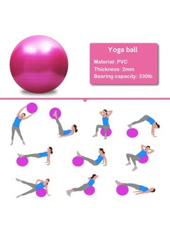 SKY-TOUCH Yoga Ball Anti-Burst, 65Cm Exercise Ball With Air Pump Thickened Stability Balance Ball For Physical Fitness Exercise Pink  - Image 3