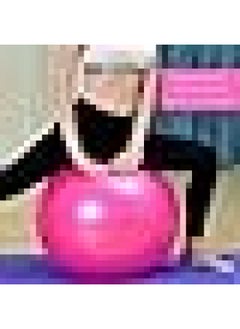 SKY-TOUCH Yoga Ball Anti-Burst, 65Cm Exercise Ball With Air Pump Thickened Stability Balance Ball For Physical Fitness Exercise Pink  - Image 5