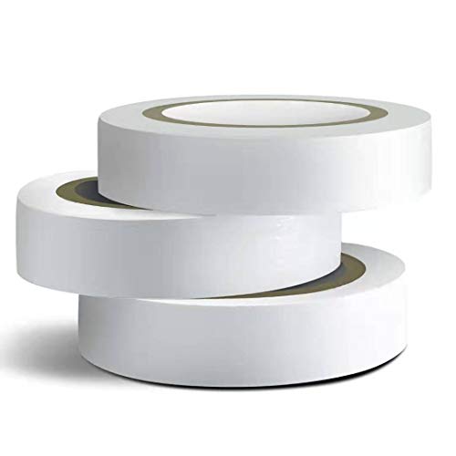 Wapodeai 3PCS White Electrical Tape, Premium White Waterproof Tape, Flame Retardant Indoor Outdoor High Temperature Resistance Electric Tape, 0.62 in X 49 ft - Image 1