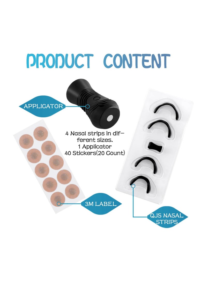 SYOSI Intake Breathing Nasal, Nasal Strips Starter Kit, Reduce Snoring, Snoring Solution, Skin Safe Nasal Strips, 40 Sweatproof Sticker, Magnetic Nose Strips for Breathing, Skin Safe Anti Snoring Devices - Image 2