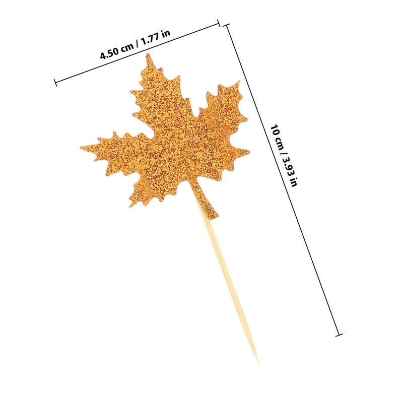 Autumn Maple Leaf Pumpkin Cake Toppers 24pcs Non Edible Baking Decorations - Image 3