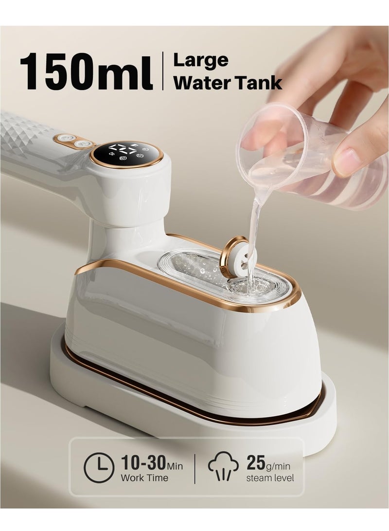 Travel Steamer Iron For Clothes 1200W Portable Handheld Steamer Iron 4 Mode With LCD Display 10s Fast Heating 180° Swivel Handle Powerful Wrinkle Remover Garment Steamer For Home Dorm Travel  - Image 4