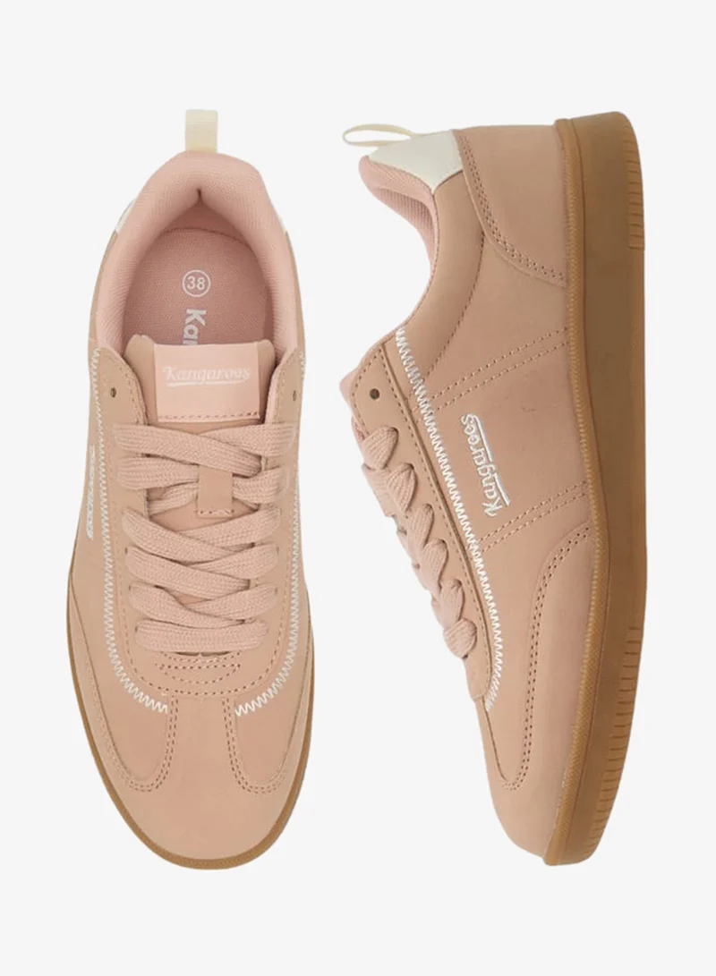 kangaROOS PINK Women's Logo Embroidered Sneakers With Lace-Up Closure for Women | Best Price UAE