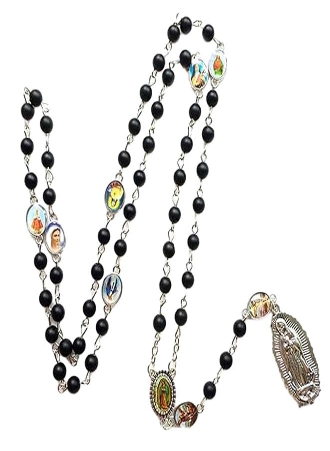 CACALOSS Seven Sorrows of Mary Rosary Black rosary necklace Rosary Catholic Necklace For Praying - Image 2