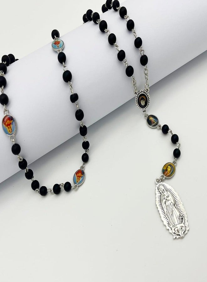 CACALOSS Seven Sorrows of Mary Rosary Black rosary necklace Rosary Catholic Necklace For Praying - Image 3