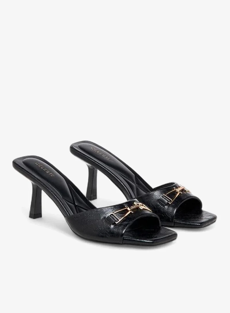 سيليست Women Buckle Detail Kitten Heel Sandals