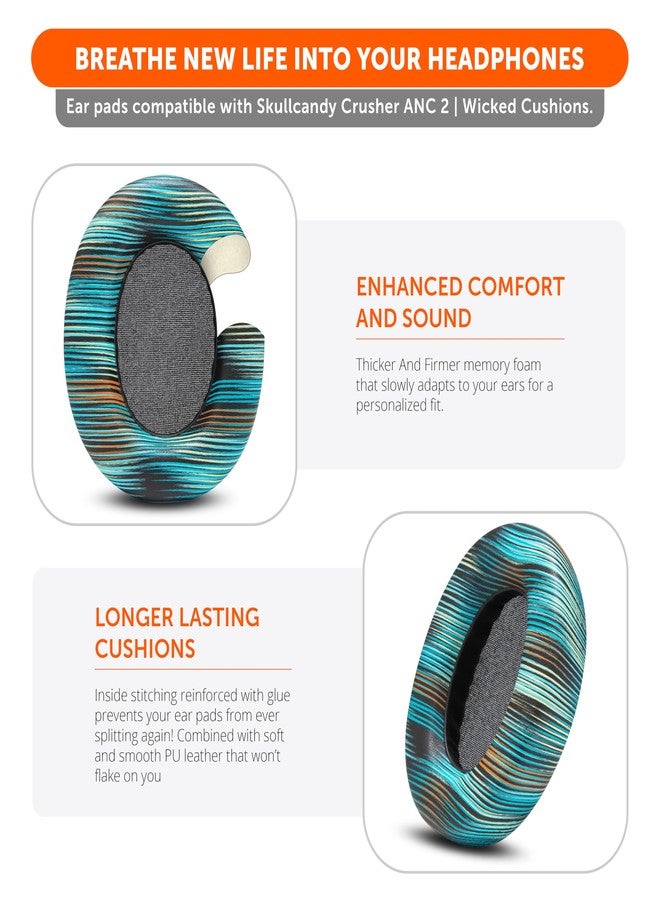 WC وسادات أذن بديلة ممتازة لسماعات Skullcandy Crusher ANC 2 من Wicked Cushions | راحة محسّنة وعزل صوتي فائق | The Simulation - Image 4