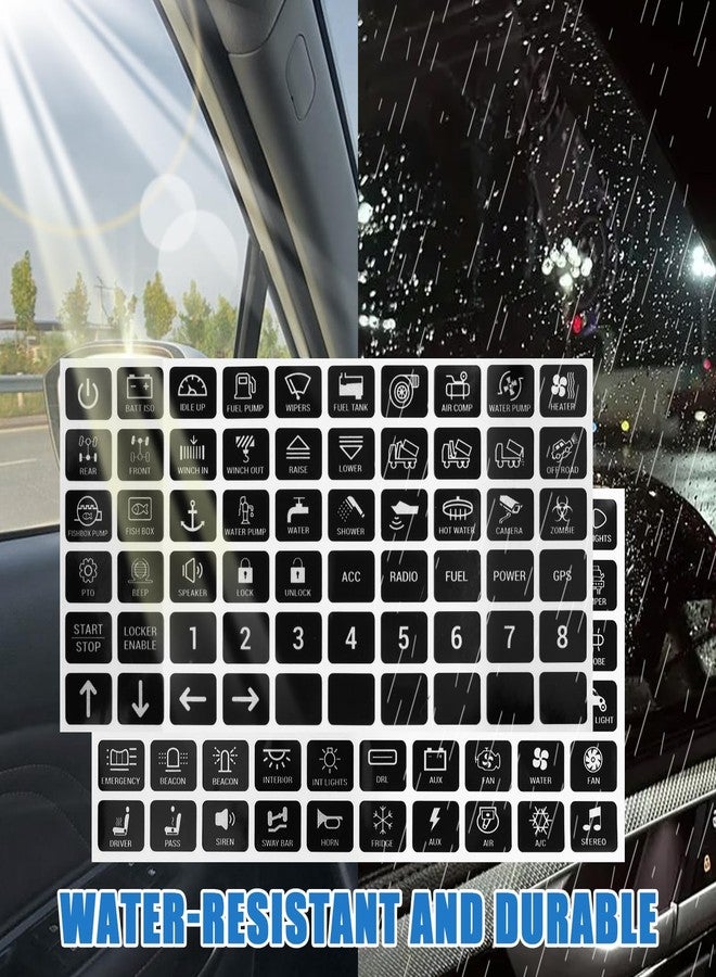 YGDMD 120PCS Car Stickers and Decals,Self-Adhesive Car Button Stickers with Graphic & Text for Quick Location of Buttons,Universal Cars Accessories Switch Sticker for Most Boats Cars - Image 5