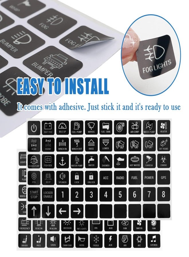 YGDMD 120PCS Car Stickers and Decals,Self-Adhesive Car Button Stickers with Graphic & Text for Quick Location of Buttons,Universal Cars Accessories Switch Sticker for Most Boats Cars - Image 4
