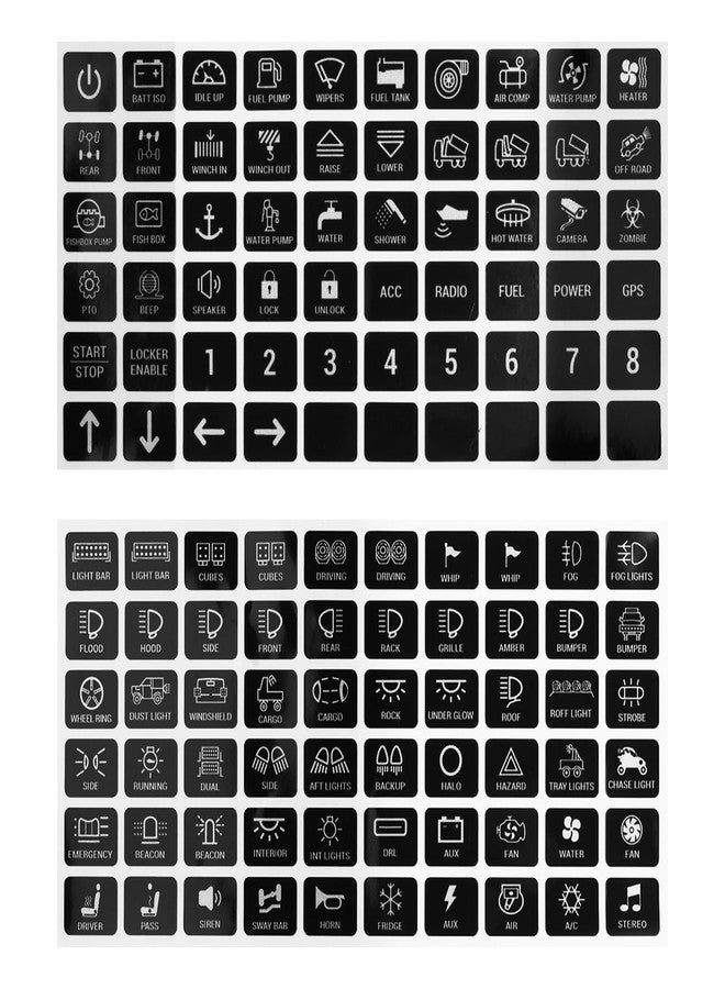 YGDMD 120PCS Car Stickers and Decals,Self-Adhesive Car Button Stickers with Graphic & Text for Quick Location of Buttons,Universal Cars Accessories Switch Sticker for Most Boats Cars - Image 1