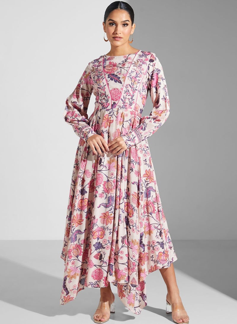 ريتو كومار فستان ميدي بطبعة الزهور - Image 4