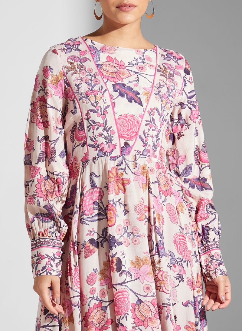 ريتو كومار فستان ميدي بطبعة الزهور - Image 3