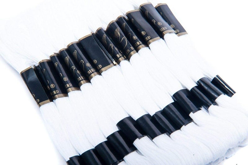 XLSFPY White Embroidery Floss, 24 Skeins Embroidery Thread Friendship Bracelet String, Cross Stitch Threads Hair Wrap Yarn - Image 3