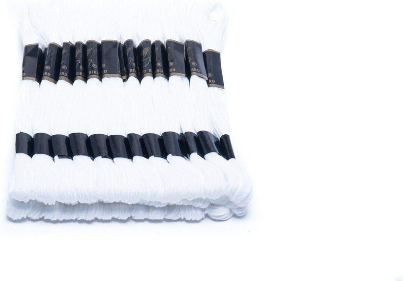 XLSFPY White Embroidery Floss, 24 Skeins Embroidery Thread Friendship Bracelet String, Cross Stitch Threads Hair Wrap Yarn - Image 2