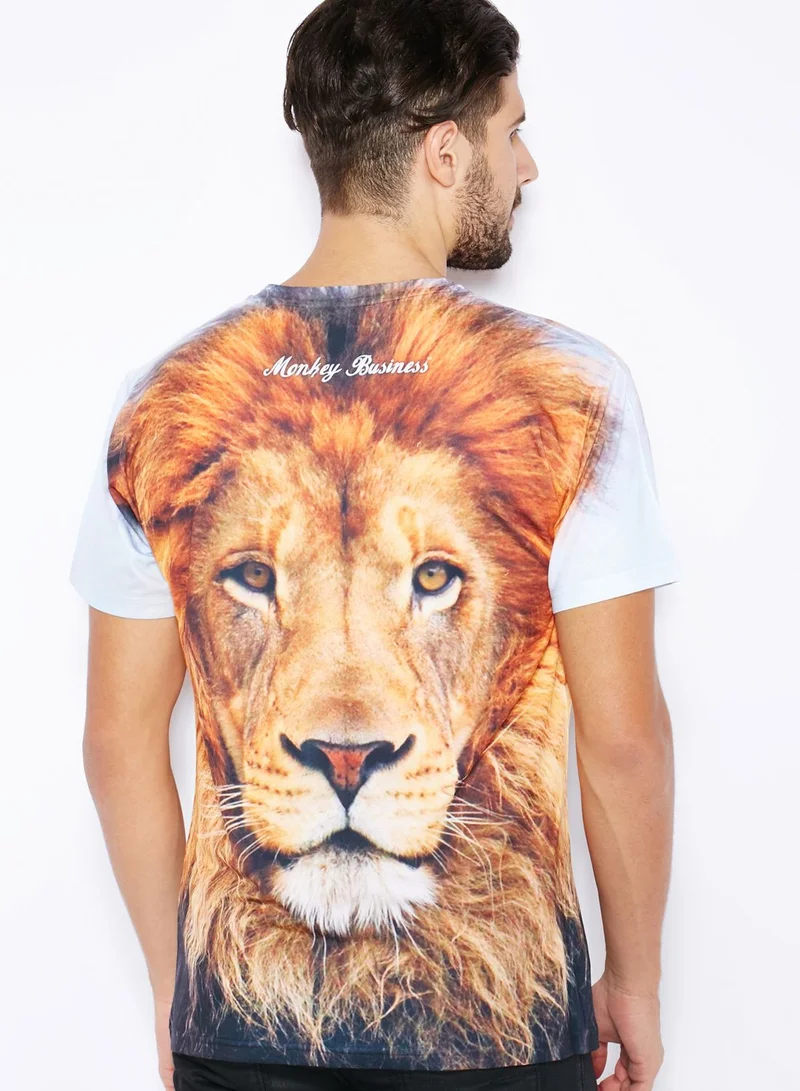 Monkey Business Lion Print T-Shirt