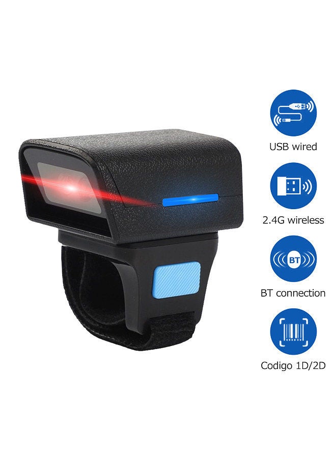 Wearable Ring Type Barcode Scanner USB Wired+2.4G+BT Three-mode Connection Support One-dimensional Barcode/QR Code Scanning  - Image 3