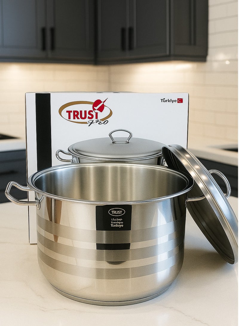 Trust Stainless Steel Cooking Pot 26CM Silver 18/10 (Made in Turkey) - Image 4