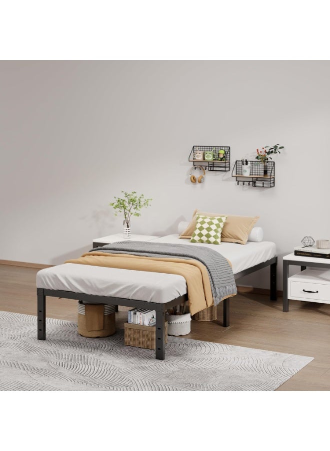 شو وو إطار سرير ، سرير معدني بمنصة مع مساحة تخزين، ارتفاع 35 سم، بدون صندوق زنبركي - Image 5