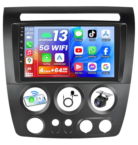 Jerqry 4 Core 64GB Car Radio for Hummer H3 2005 2006 2007 2008 2009 2010: 9inch 1280 * 800P IPS Touch Screen Wireless CarPlay Android Auto 5G Wi-Fi Bluetooth 5.0 GPS FM SWC Backup Camera - Image 1