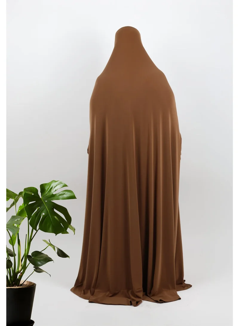 JAMEELA  Modest Brown Lycra fabric breathable prayer dress for Women | Best Price UAE