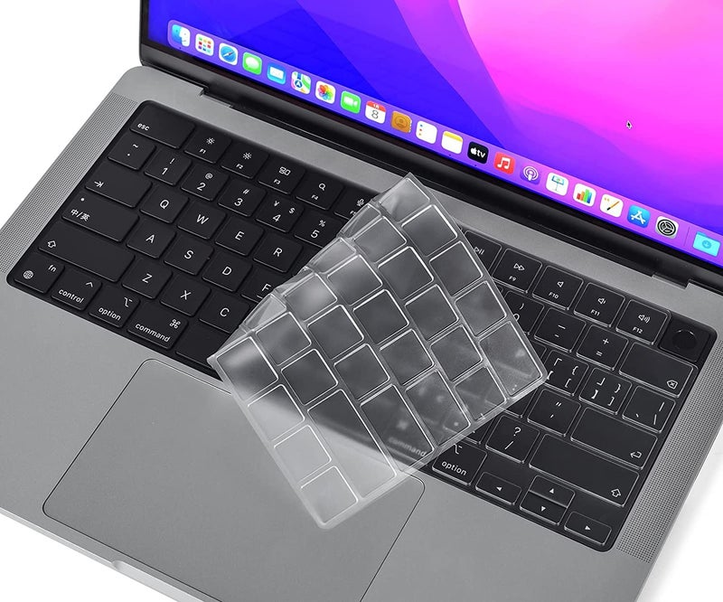 CASOSHIELD Premium Keyboard Cover Protector for 2025-2021 MacBook Air 15" 13.6" M4 M3 M2 Chip, MacBook Pro 14" 16" M4 M3 M2 M1 Pro Max Chip Ultra Thin Keyboard Skin, Clear - Image 1