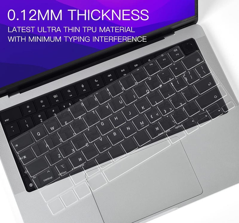CASOSHIELD Premium Keyboard Cover Protector for 2025-2021 MacBook Air 15" 13.6" M4 M3 M2 Chip, MacBook Pro 14" 16" M4 M3 M2 M1 Pro Max Chip Ultra Thin Keyboard Skin, Clear - Image 3