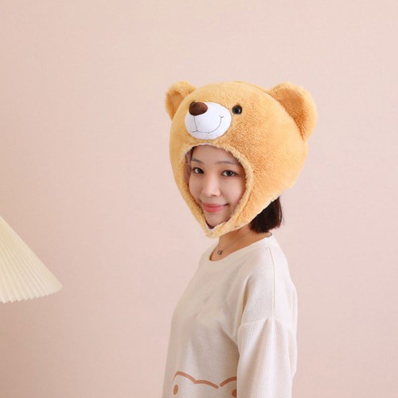 Plush Hat Funny Bear Shape Headwear Cosplay Hat Cartoon Headwear Photo Prop - Image 1