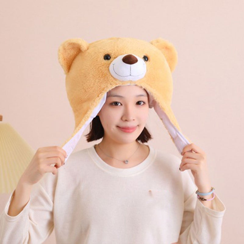 Plush Hat Funny Bear Shape Headwear Cosplay Hat Cartoon Headwear Photo Prop - Image 3