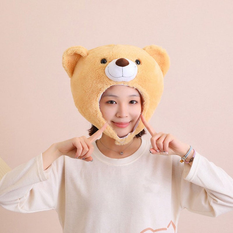Plush Hat Funny Bear Shape Headwear Cosplay Hat Cartoon Headwear Photo Prop - Image 4