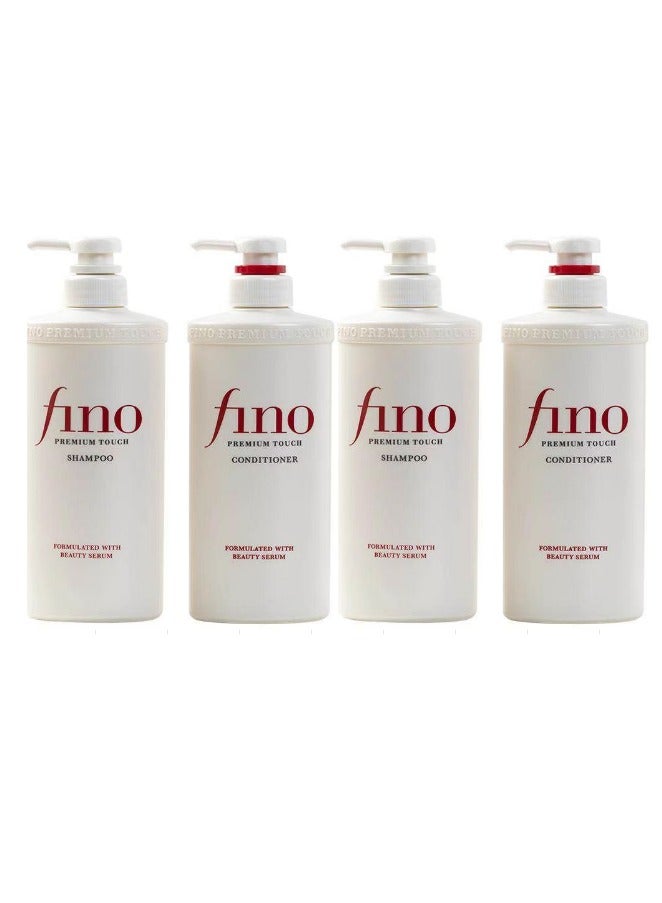 Fino Premium Moist Shampoo and Conditoner 550ml,Pack of 4 - Image 1