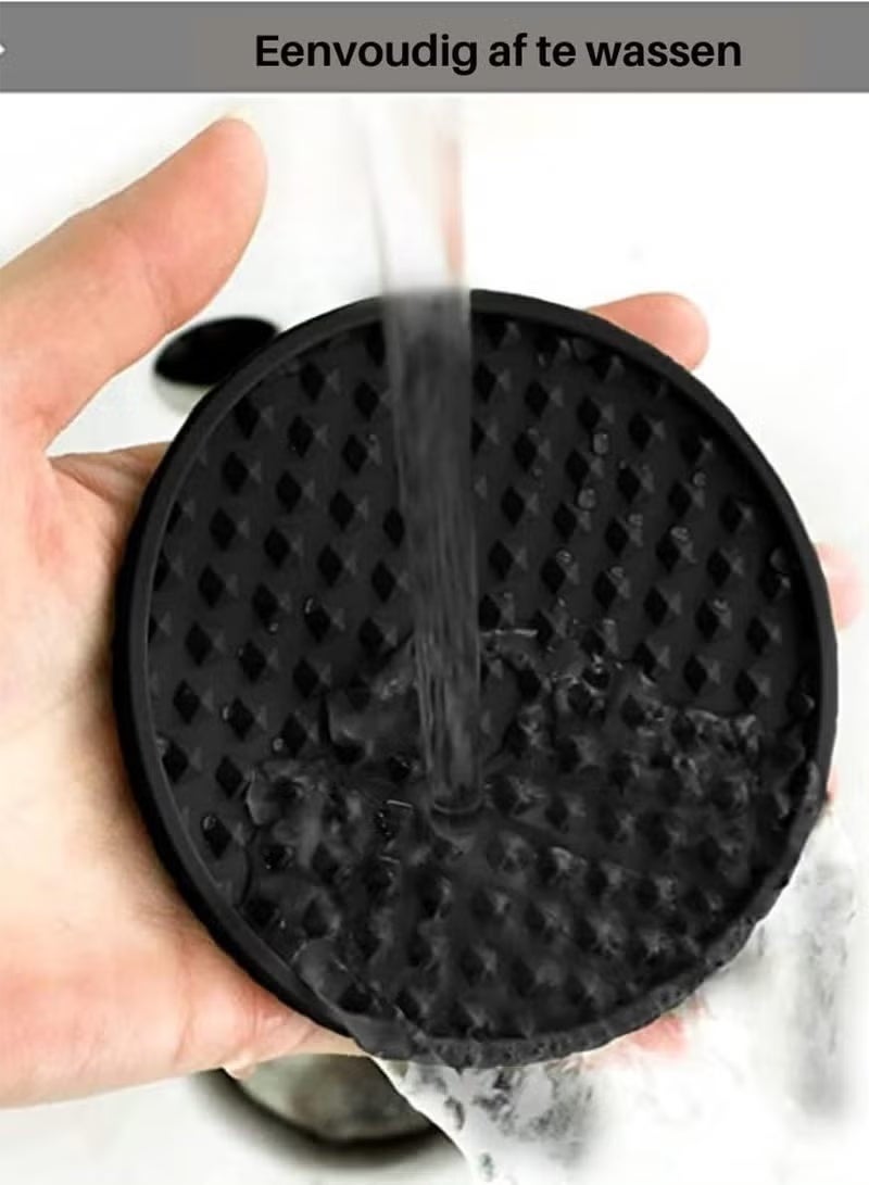 Relex Drink Coasters, 6 Pack Silicone Coasters Tabletop Protection for Any Table Type, Wood, Stone Tables, Dishwasher Safe, Coasters for Drinks Fits Any Size of Drinking Glasses (Black) - Image 4