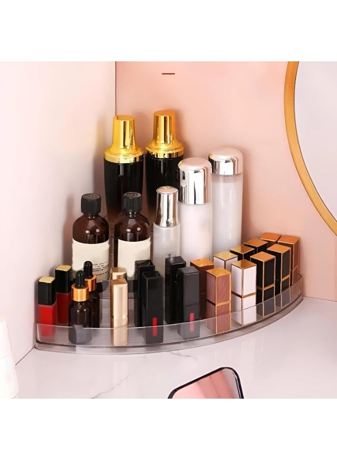 Clear Acrylic Corner Organizer 3 Tier Multi Layer Storage Rack Transparent Acrylic Shelf for Kitchen Spice Storage Cosmetics Perfume Organizer Bathroom Office Pantry Free Standing Space Saving Design Scratch Resistant Clear Visibility Easy Access Modern Organizer for Home and Retail Use - Image 4