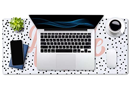 SSOIU Large Mouse Pad, Cute Hustle Desk Mat for Desktop, Women Girls Waterproof Gaming Mousepad, Polka Dot Computer PC Laptop Protector Writing Pads for School Office Home 35.5" x 15.7" - Image 4