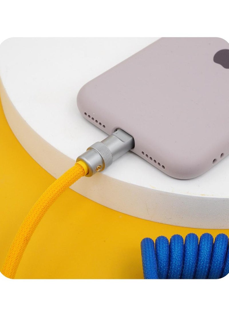 AROAQ 120w Fast Charge USB Cable, Flexible Spring Data Line Charging Cord, Metal Housing Plugs Type C Charging Cables, Portable And Durable Quick Data Transfer Cable, (1pc, Red) - Image 3