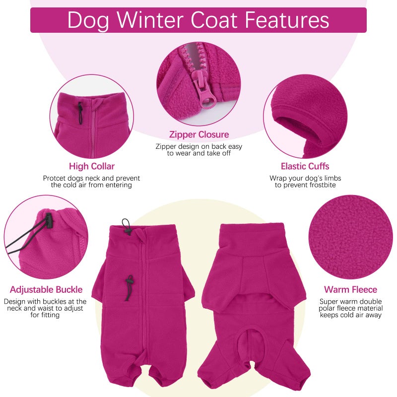ROZKITCH Dog Thermal Bodysuit, Pet Windproof Warm Cold Weather Jacket Vest Cozy Jumpsuit Apparel Outfit Clothes for Large Giant Dog Walking Hiking Sleep Pink 3XL - Image 3