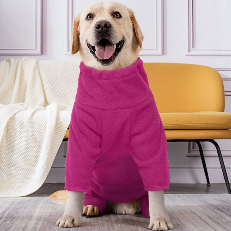 ROZKITCH Dog Thermal Bodysuit, Pet Windproof Warm Cold Weather Jacket Vest Cozy Jumpsuit Apparel Outfit Clothes for Large Giant Dog Walking Hiking Sleep Pink 3XL - Image 5