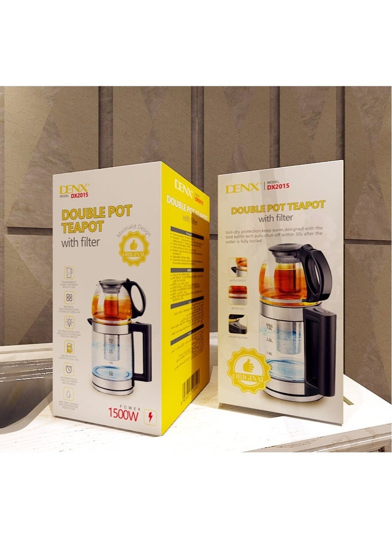 Denx Electric Kettle With Teapot Is Equipped With Anti-Heat Handles And Leak-Proof Lid - Image 4