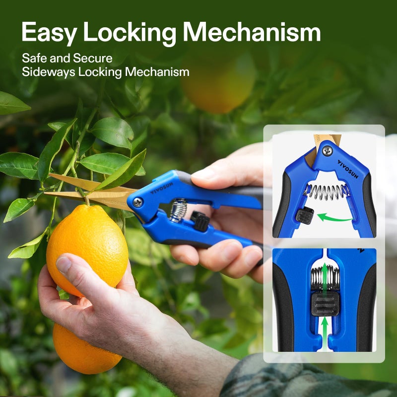 VIVOSUN Curved Gardening Scissors 6.5 Inch Hand Pruner Shear with Titanium Coated Blades 1-Pack - Image 5
