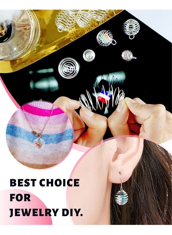 JIALEEY Spiral Bead Cages Pendants 30 Pcs 3 Sizes Silver Plated Stone Holder Necklace Cage Pendants Findings For Jewelry Making And Crafting - Image 5