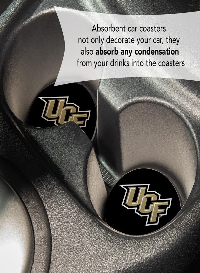 Desert Cactus University of Central Florida Car Accessories UCF Knights Absorbent Sandstone Cup Coasters Licensed Product Set of 2 (Design A) - Image 5
