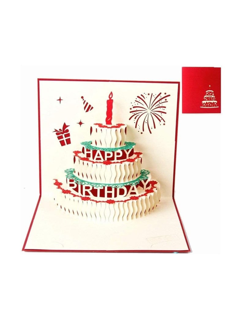 Cool Baby COOLBABY Pop Up Birthday Cards Birthday Pop Up Greeting Cards Laser Cut Happy Birthday Cards Including Envelopes Best For Mom Wife Sister Boy Girl Friend Red（No Light No Music） - Image 4