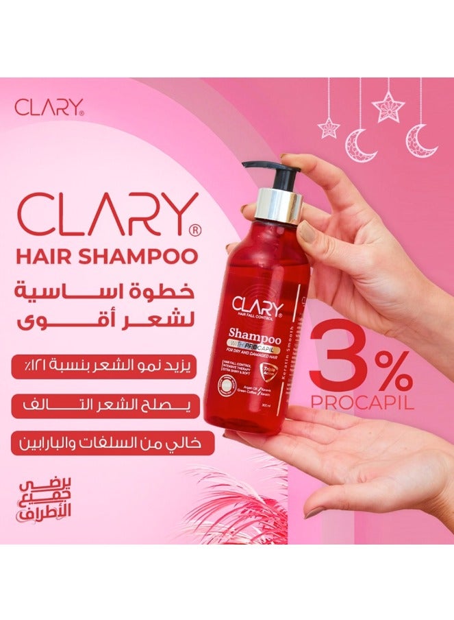 كلاري شامبو للتحكم في تساقط الشعر بالبروكابيل للشعر الجاف - (300 مل) - Image 2
