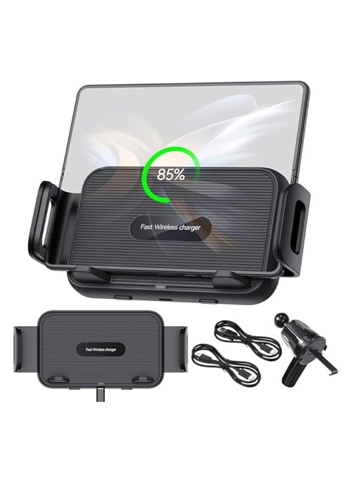 erorex 15W Qi Wireless Car Charger Mount Holder for Samsung Galaxy Z Fold 4, Auto Clamping Fast Charge Car Mount for Galaxy Z Fold 4/Fold 3/Fold 2, Galaxy Z Flip 4/Flip 3 5G,for iPhone 14 13 Pro Max  - Image 1