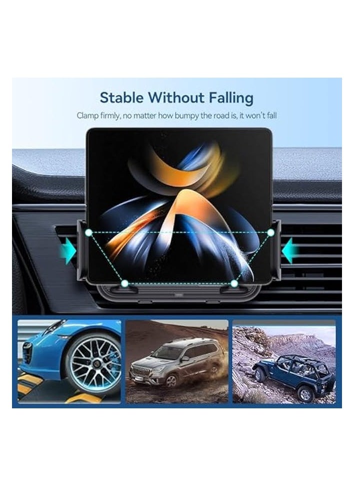 erorex 15W Qi Wireless Car Charger Mount Holder for Samsung Galaxy Z Fold 4, Auto Clamping Fast Charge Car Mount for Galaxy Z Fold 4/Fold 3/Fold 2, Galaxy Z Flip 4/Flip 3 5G,for iPhone 14 13 Pro Max  - Image 3