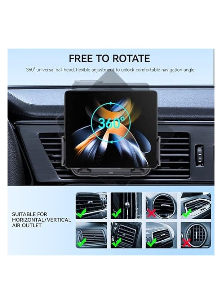 erorex 15W Qi Wireless Car Charger Mount Holder for Samsung Galaxy Z Fold 4, Auto Clamping Fast Charge Car Mount for Galaxy Z Fold 4/Fold 3/Fold 2, Galaxy Z Flip 4/Flip 3 5G,for iPhone 14 13 Pro Max  - Image 5