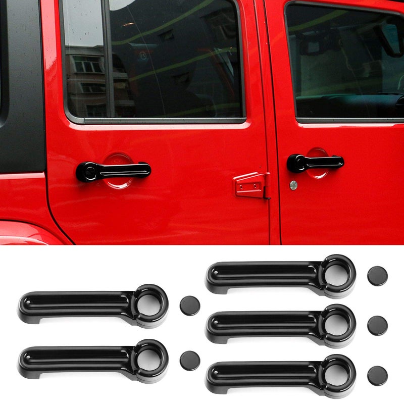 JeCar Door Handle Inserts Cover Kit Tailgate Handle Cover for 20072018 Jeep Wrangler JK 20082012 Jeep Liberty 20072011 Dodge Nitro Black