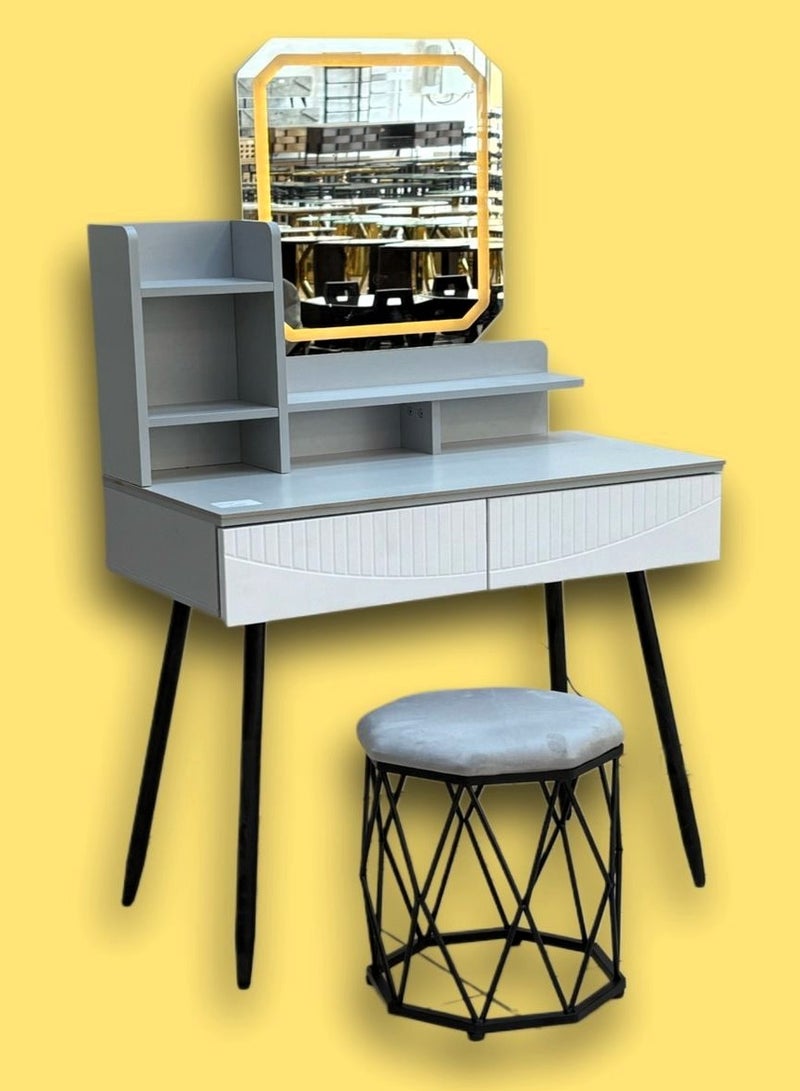 Living Modern Dressing Table With Mirror And Chair